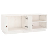 Meuble TV Blanc 105x34x40 cm Bois de pin massif