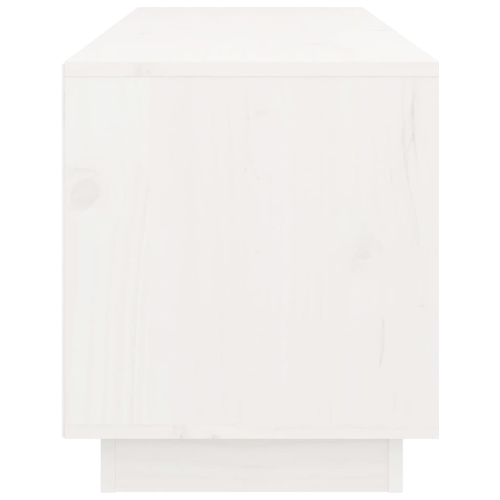 Meuble TV Blanc 105x34x40 cm Bois de pin massif