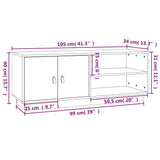 Meuble TV Blanc 105x34x40 cm Bois de pin massif