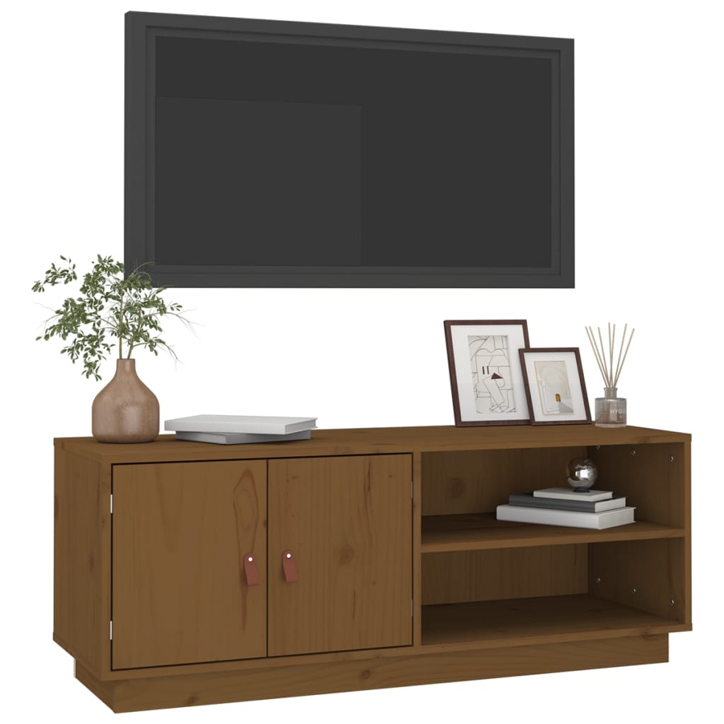 Honey Brown TV Cabinet 105x34x40 cm Solid Pine Wood