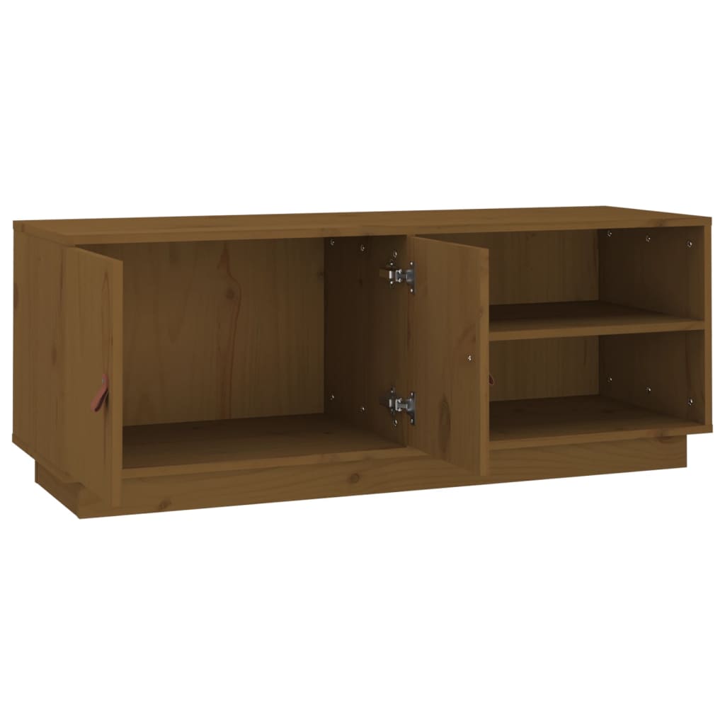 Meuble TV Marron miel 105x34x40 cm Bois de pin massif