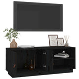 Meuble TV Noir 105x34x40 cm Bois de pin massif