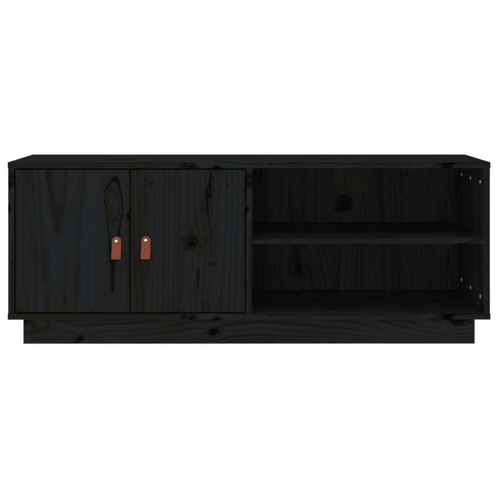 Meuble TV Noir 105x34x40 cm Bois de pin massif