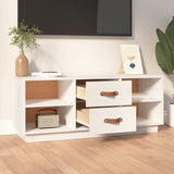 Meuble TV Blanc 100x34x40 cm Bois de pin massif