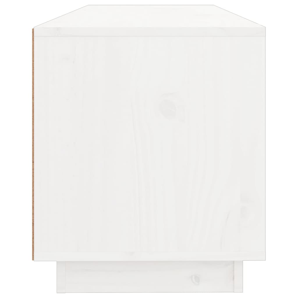 Meuble TV Blanc 100x34x40 cm Bois de pin massif