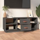 Grey TV cabinet 100x34x40 cm Solid pine wood