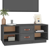 Grey TV cabinet 100x34x40 cm Solid pine wood