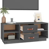 Grey TV cabinet 100x34x40 cm Solid pine wood