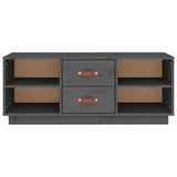 Grey TV cabinet 100x34x40 cm Solid pine wood