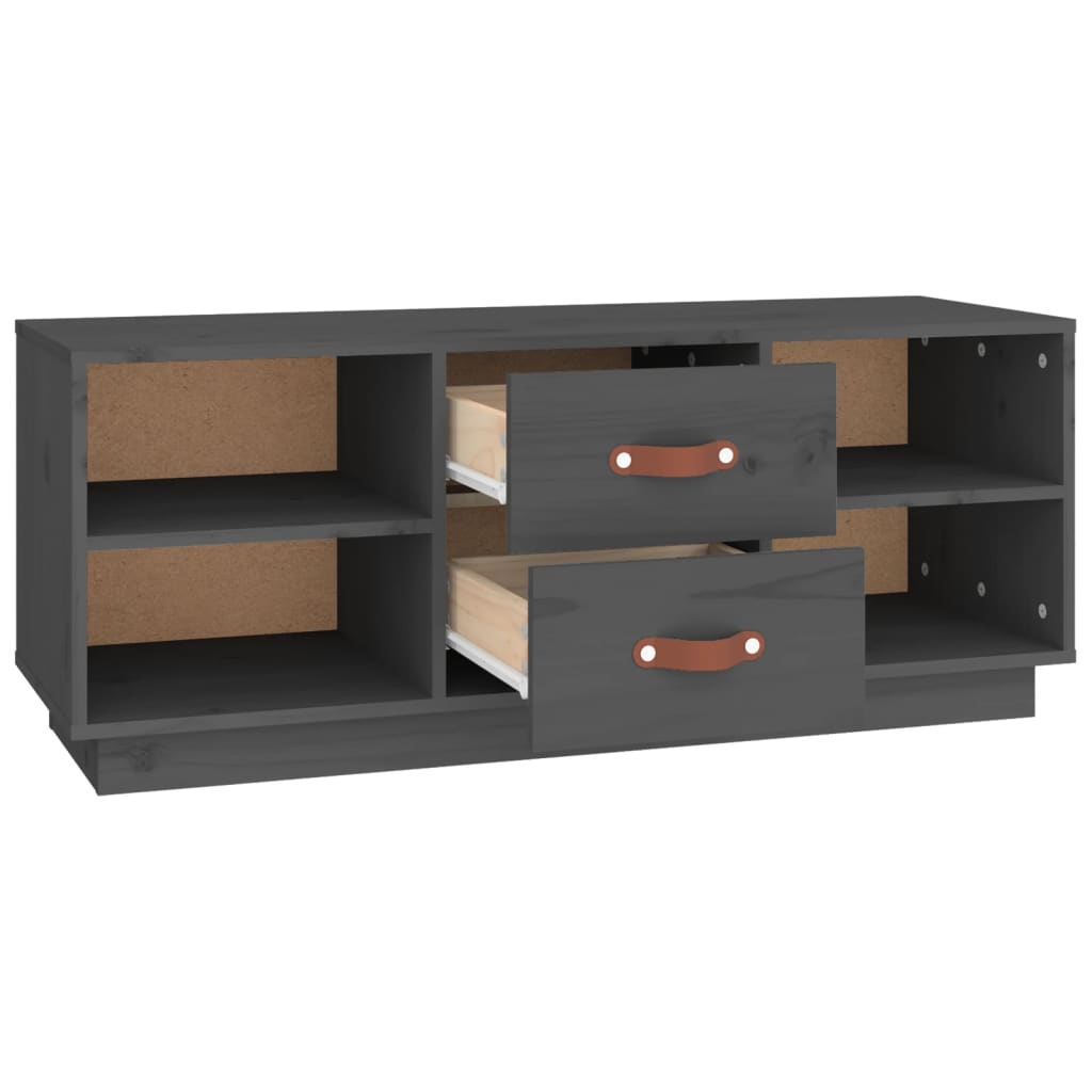 Meuble TV Gris 100x34x40 cm Bois de pin massif