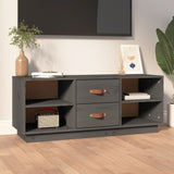 Grey TV cabinet 100x34x40 cm Solid pine wood