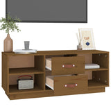 Meuble TV Marron miel 100x34x40 cm Bois de pin massif