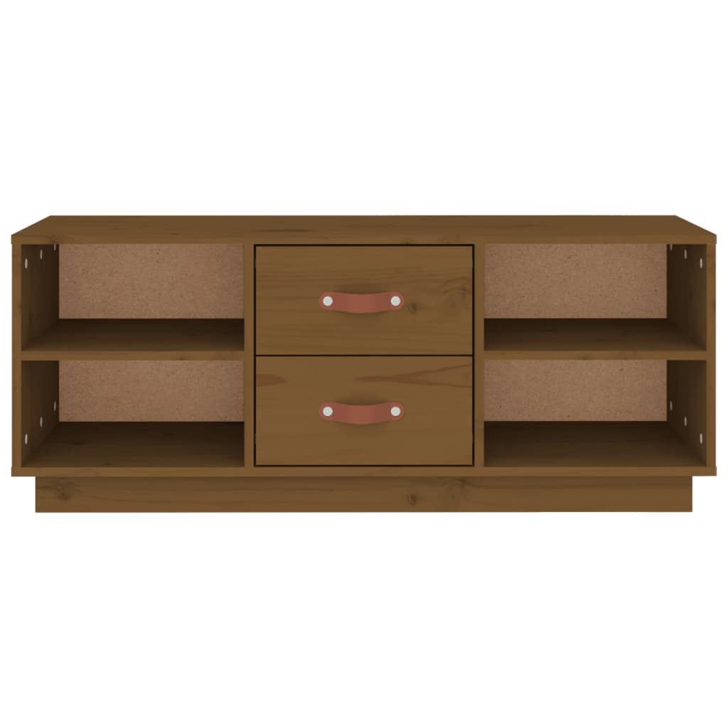 Meuble TV Marron miel 100x34x40 cm Bois de pin massif