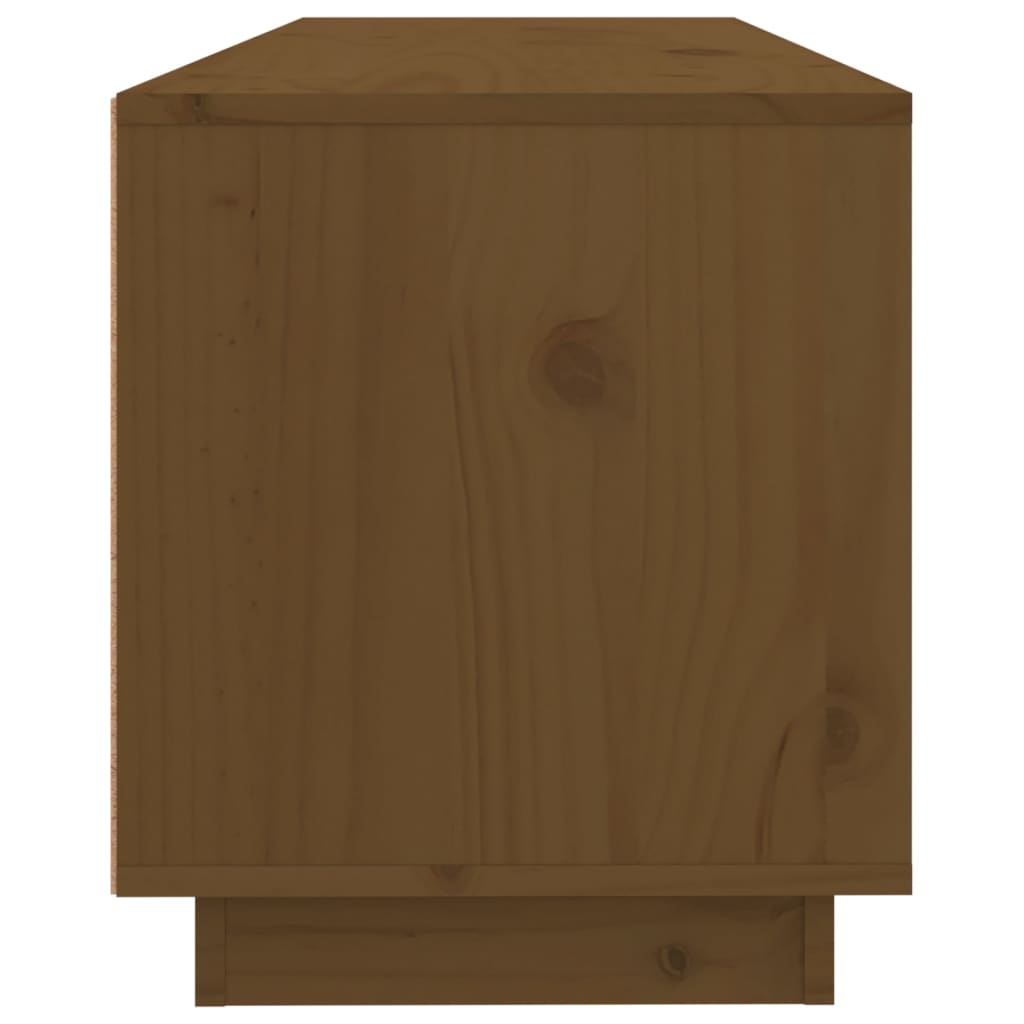 Meuble TV Marron miel 100x34x40 cm Bois de pin massif