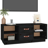 Black TV cabinet 100x34x40 cm Solid pine wood