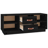 Black TV cabinet 100x34x40 cm Solid pine wood