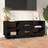 Black TV cabinet 100x34x40 cm Solid pine wood