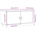 Meuble TV Blanc 80x34x40 cm Bois de pin massif