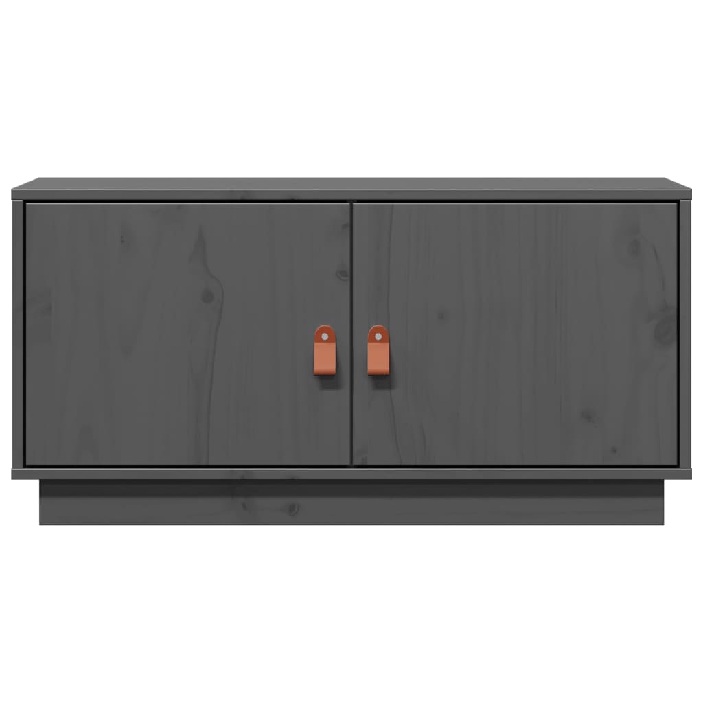 Meuble TV Gris 80x34x40 cm Bois de pin massif