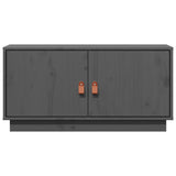 Meuble TV Gris 80x34x40 cm Bois de pin massif