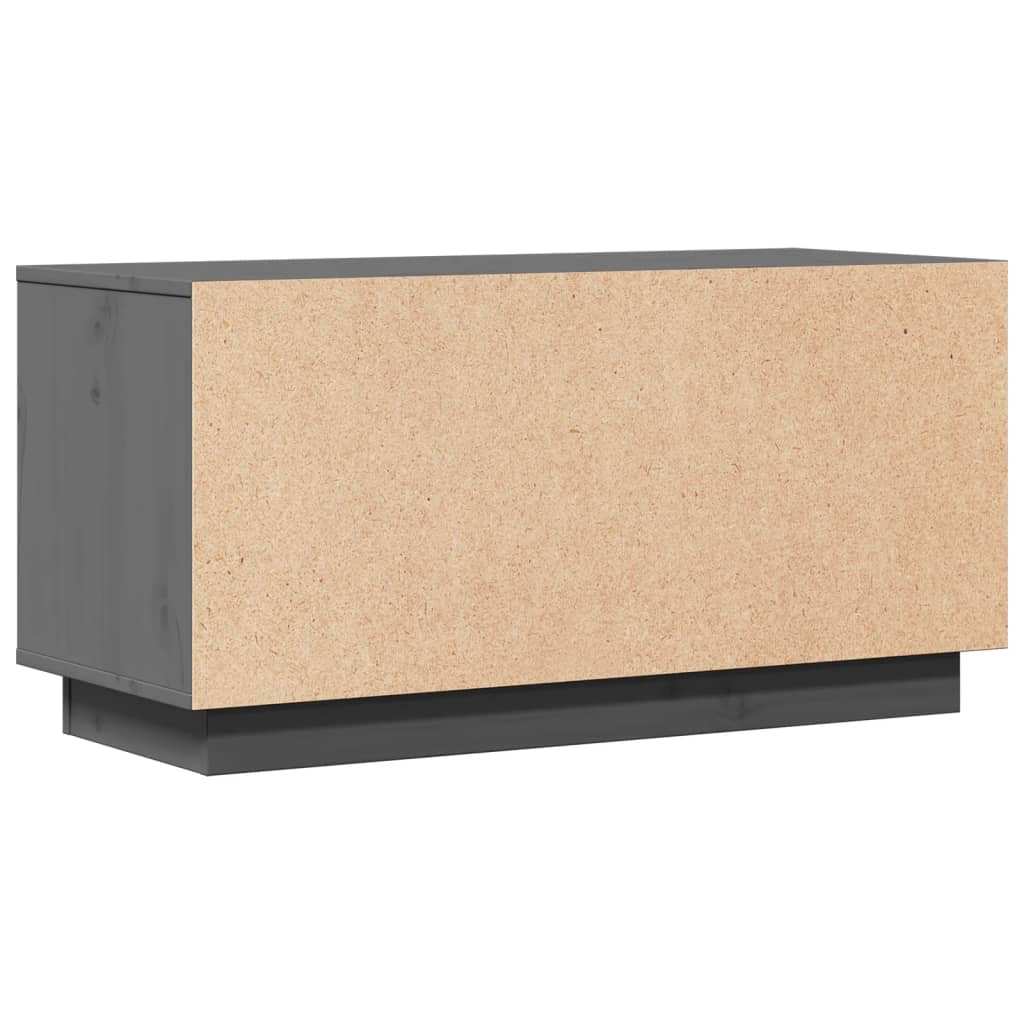 Meuble TV Gris 80x34x40 cm Bois de pin massif