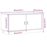 Meuble TV Gris 80x34x40 cm Bois de pin massif