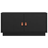 Meuble TV Noir 80x34x40 cm Bois de pin massif