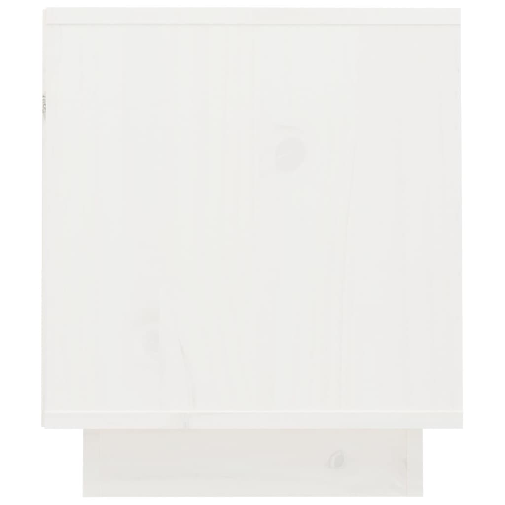 Meuble TV Blanc 70x34x40 cm Bois de pin massif