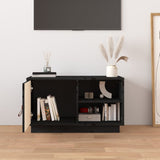 Meuble TV Noir 70x34x40 cm Bois de pin massif