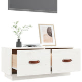 Meuble TV Blanc 80x34x35 cm Bois de pin massif