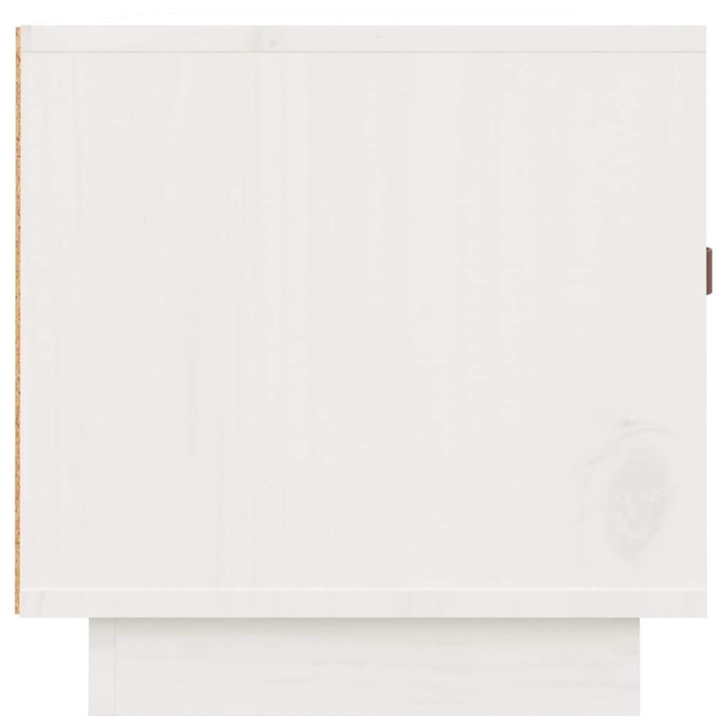 Meuble TV Blanc 80x34x35 cm Bois de pin massif