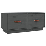 Grey TV cabinet 80x34x35 cm Solid pine wood