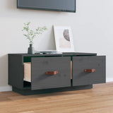 Grey TV cabinet 80x34x35 cm Solid pine wood