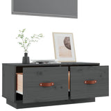 Grey TV cabinet 80x34x35 cm Solid pine wood