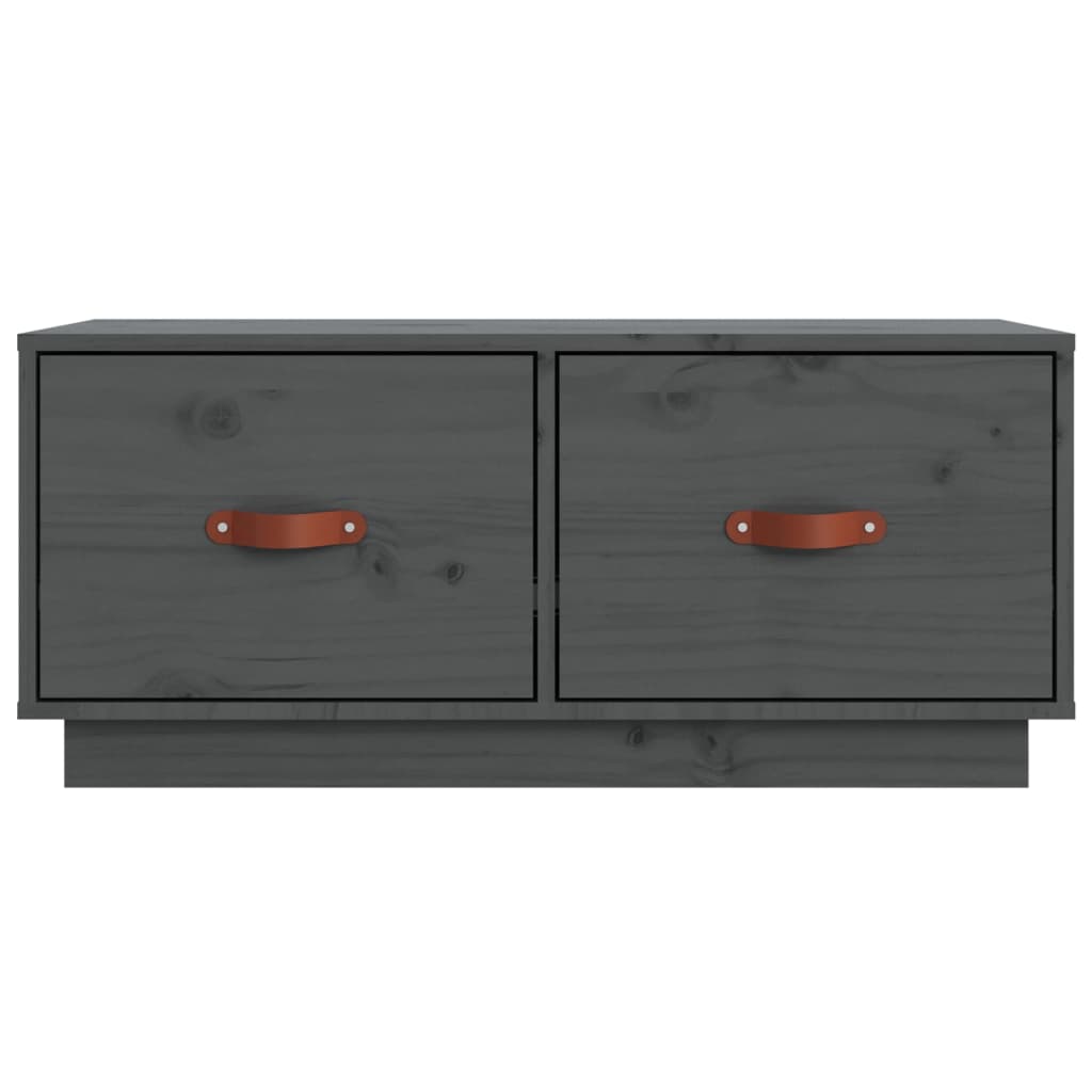 Grey TV cabinet 80x34x35 cm Solid pine wood