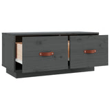 Grey TV cabinet 80x34x35 cm Solid pine wood