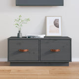 Grey TV cabinet 80x34x35 cm Solid pine wood