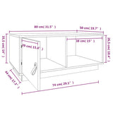 Couchtisch Weiß 80x50x35,5 cm Massives Kiefernholz