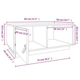 Table basse Noir 80x50x35,5 cm Bois massif de pin