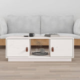 Table basse Blanc 100x50x35 cm Bois massif de pin