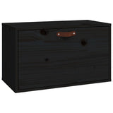 Armoire murale Noir 60x30x35 cm Bois de pin massif