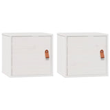 Armoires murales 2 pcs Blanc 31,5x30x30 cm Bois de pin massif