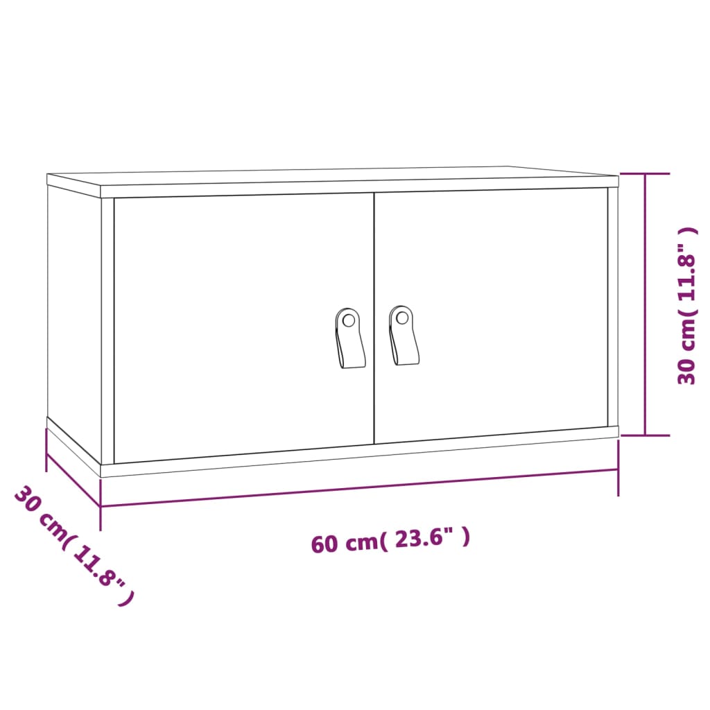 Armoire murale Gris 60x30x30 cm Bois de pin massif