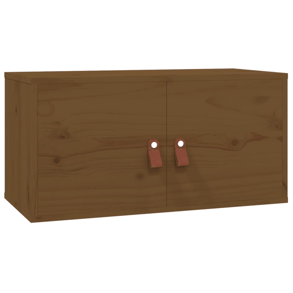 Armoires murales 2pcs Marron miel 60x30x30cm Bois de pin massif