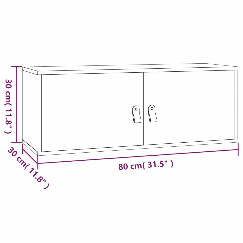 Armoire murale 80x30x30 cm Bois de pin massif