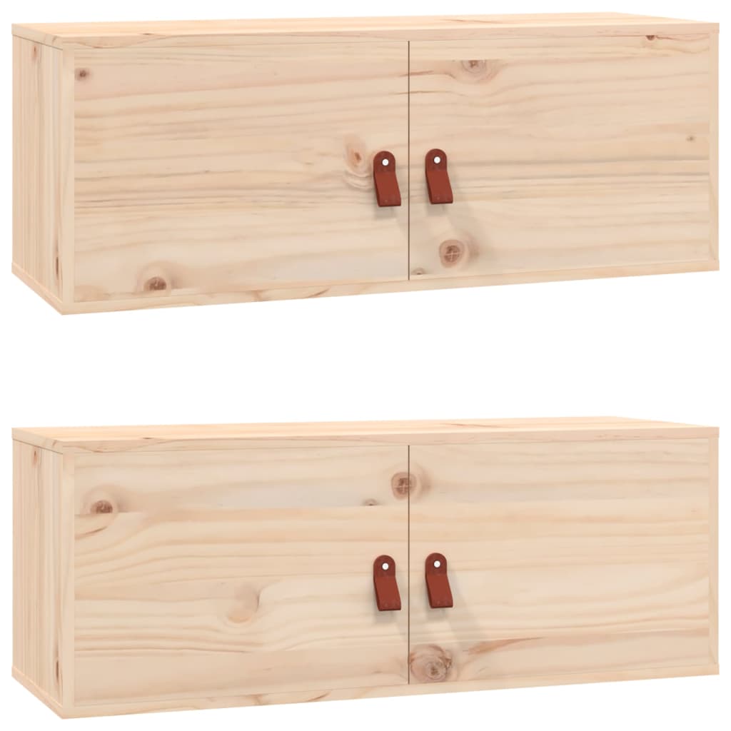 Armoires murales 2 pcs 80x30x30 cm Bois de pin massif