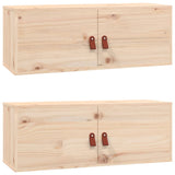 Armoires murales 2 pcs 80x30x30 cm Bois de pin massif