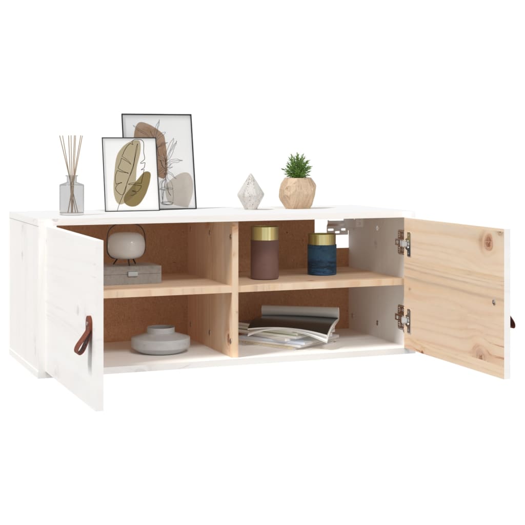 Armoire murale Blanc 80x30x30 cm Bois de pin massif