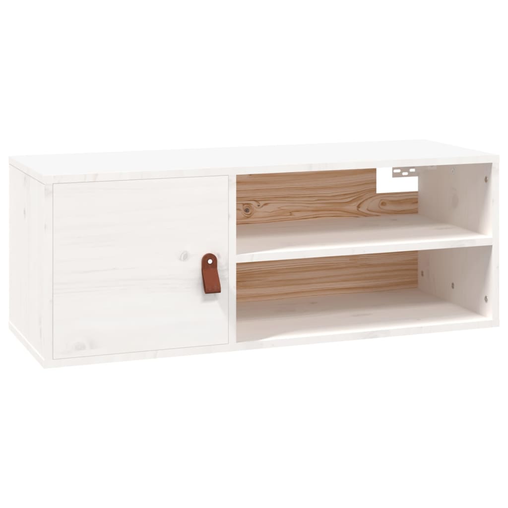 Armoire murale Blanc 80x30x30 cm Bois de pin massif