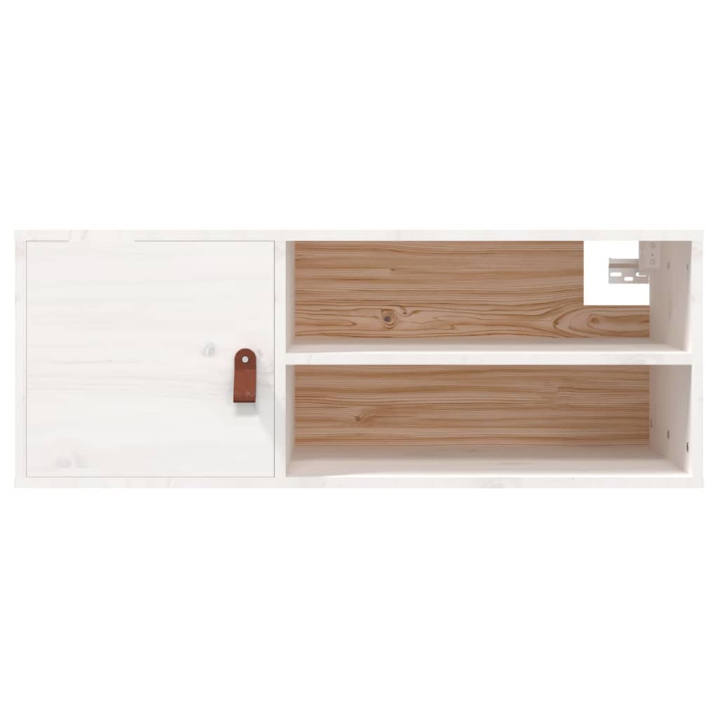 Armoire murale Blanc 80x30x30 cm Bois de pin massif